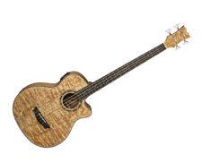 Dean Exotica Quilt Ash Acoustic/Electric Bass Guitar - Gloss Natural - Open Box for sale