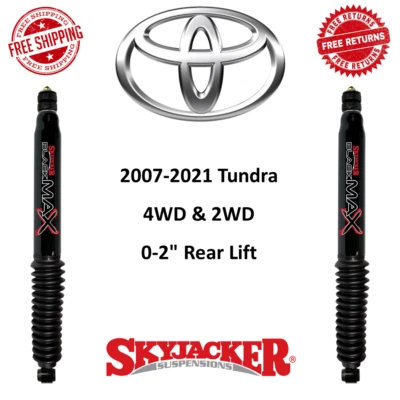 Skyjacker Black MAX Shocks Pair 0-2" Rear Lift For 07-21 Toyota Tundra 4WD & RWD - Image 1 of 4