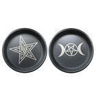 Astrology Moon Star Phase Candlestick Table Altar Plate Steel Holder Tray