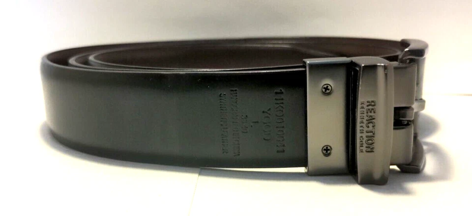 Cinturón de vestir reversible de cuero sintético marrón/negro Kenneth Cole para hombre 34-35 Foto 1 de 4