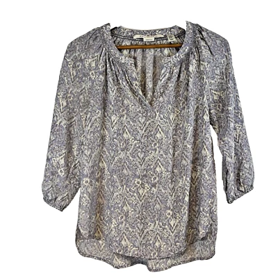 Top Max Studio para mujer talla XS 100 % seda lavanda campesino boho caprichoso oficina Foto 1 de 4