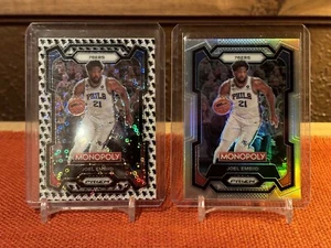 2023-24 Prizm Monopoly Joel Embiid Running Man Disco & Silver Holo 76ers - Bild 1 von 12
