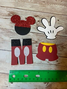 Mickey Glitzer Stanzformen vorgefertigtes Papier Piecing für Scrapbook (4 Stück) - Bild 1 von 5