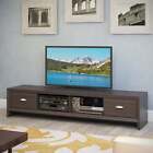 CorLiving Lakewood 71 in. Modern Wenge Wood TV Stand with 2 Drawer