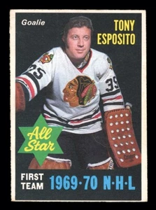 1970 O-Pee-Chee 234 Tony Esposito All Star Black Bottom Print Full White Borders - Bild 1 von 2