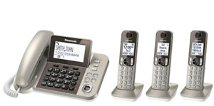 Sistema telefónico Panasonic KX-TGF353N con 3 teléfonos - dorado champán