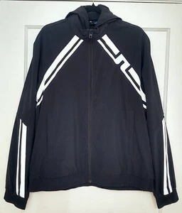 J Lindeberg Mens Windbreaker Jacket Black Large Suff Retro Lux Softshell Golf - Picture 1 of 6