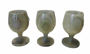3 x COPAS DE VINO DE PIEDRA ONYX 12,5 cm ALTO - Imagen 1 de 12