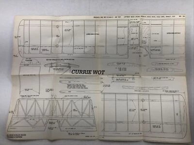 BLUEPRINTS / PLANS ONLY- Currie Wot & Lethargik- RC Model Designs (Front & Back) - Image 1 of 4