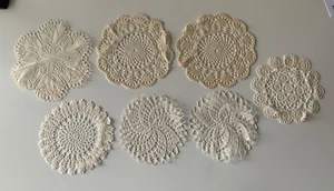 Spitzendeckchen Untersetzer gestrickt Strickspitze 7 Stck. (Strick 2) - Bild 1 von 6