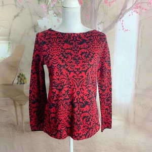 NEW J Jill Women’s Red Geometrical Print Sweater Size XS Petite - Picture 1 of 8
