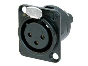New Neutrik NC3FD-S-1-B 3-Pin Mic XLR Female Black/Gold Panel Mt Screw Terminal - Picture 1 of 1