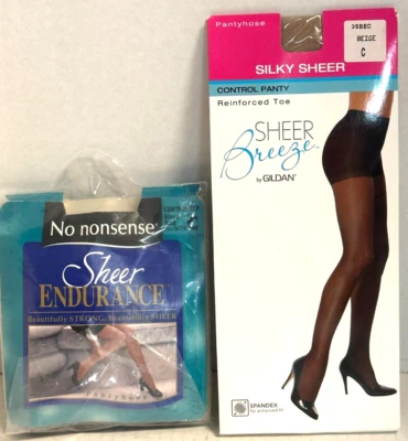 Lote de 2 Pantimedias De Colección Damas Talla C Beige y Casi Negras Nuevas Clásicas Foto 1 de 4