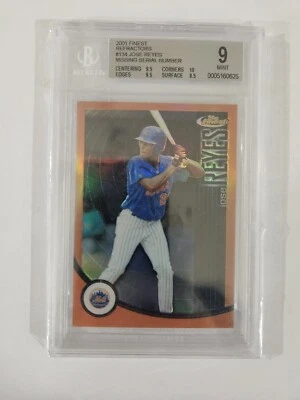 2001 Finest Refractors #134 Jose Reyes Rookie BGS 9 HIGH SUBS .5 AWAY FROM GEM - Image 1 of 2