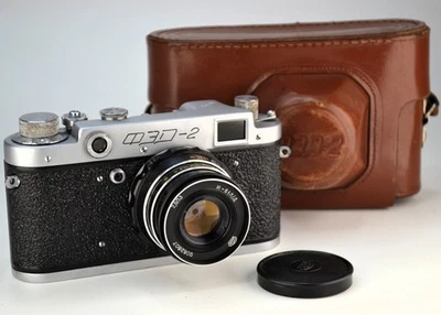 TOTALMENTE REPARADO! Câmera RF "FED-2" USSR ANTIGA + lente INDUSTAR-61 L/D M39 (2) - Imagem 1 de 4