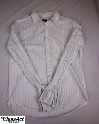 A|X Armani Exchange Men's Long Sleeve Fit Shirt White Striped Cotton Sz S - Image 1 of 4