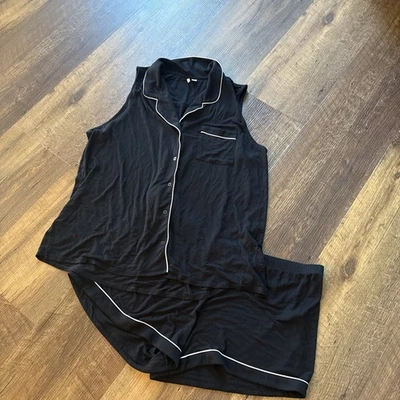Conjunto de pijama de 2 piezas para mujer Nordstrom camisa negra XL Tencel modal Foto 1 de 4