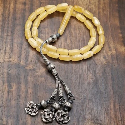 Damla Kehribar Tesbih 29.95gr Tespih Rosary Bernstein  1000 ayar kazaz Püskül - Bild 1 von 3