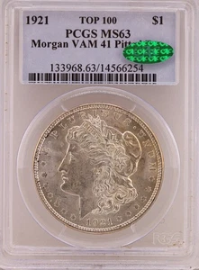1921-P Morgan $1 PCGS MS 63 VAM-41A "Pitted Reverse" CAC (TOP 100) - Picture 1 of 9
