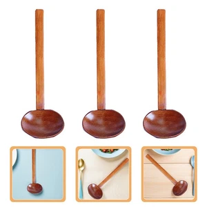  6 PCS Noodle Spoon Japanese Style Long Handle Wooden Soup Spoons - Picture 1 of 12