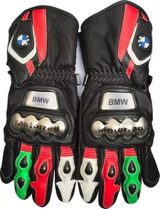 BMW Biker Leather Gloves Motorcycle Racing Riding Touring Protective Gear CE - Picture 1 of 2