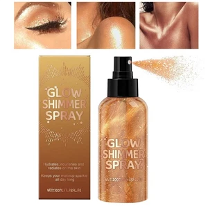 Body Glitter Spray 100ml Spray Hair Glitter For Girl Moisturizing Body Shimmer - Picture 1 of 12