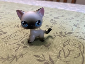Littlest Pet Shop Gato Siamés Blanco, Ojos Azules LPS #5 RETIRADO Hasbro Imán Rojo - Imagen 1 de 3