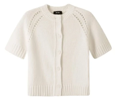 Me + Em коренастый хлопок кнопка через вязаный футболка хлопок трикотажа белый размер L новый с Ярлыками - Изображение 1 из 4