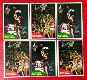 1981-82 Topps #E101 Larry Bird (x3) y #W109 Magic Johnson (x3) 🏀 Salón de la fama como nuevo - Imagen 1 de 3