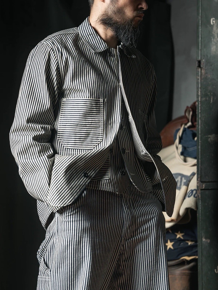 CaleカルSTRIPE SHIRT JACKET Vtg 90s TO KI TO Japan Hickory Stripe Workwear Jacket - Etsy