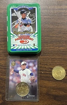 Nomar Garciaparra 1998 Pinnacle Minted Rookies Brass Coin & Die-Cut Card #26 - Image 1 of 4