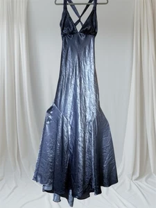 Cache 90s Y2k Fairy Wedding Formal Gown Floral Purple HOMBRE Dress XS Satin - Picture 1 of 24