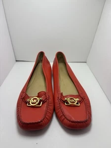 MICHAEL KORS RED LOAFER FLATS PRE OWNED 11M - Picture 1 of 6