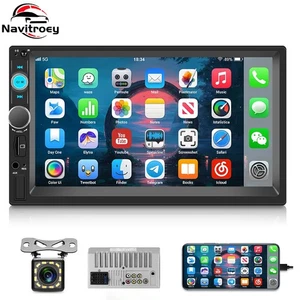 7" Double 2 DIN Car Stereo Radio MP5 Touch Screen Bluetooth FM USB + Rear Camera - Picture 1 of 10