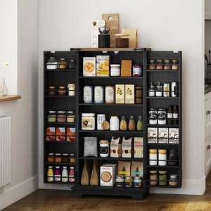 Kitchen Pantry Cabinet with Adjustable Shelves Door Shelves - Foto 1 di 11