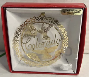 Colorado Nations Treasures 24K Vergoldet Messing Weihnachtsschmuck Kolibri - Bild 1 von 4