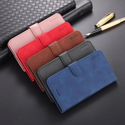 Leather Wallet Flip Phone Case For iPhone 11 12 13 14 15 Pro Max XS XR 7 8 SE - Image 1 of 4