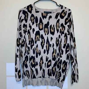 Faith + Zoe Leopard Print Animal Print Pullover Sweater Size L - Picture 1 of 3