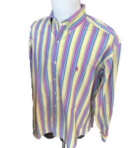 Camisa Ralph Lauren Blake 100 % algodón colorida a rayas manga larga mediana - Imagen 1 de 5