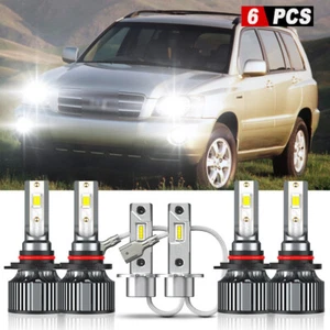 9005 9006 H3 Headlight Kit Hi Lo Fog Light FIT Toyota Highlander 2001 2002 2003 - Picture 1 of 20