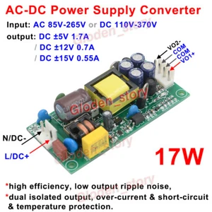 Fuente de alimentación conmutada AC110V 220V 230V a CC ±5V ±12V ±15V doble salida AC-DC - Imagen 1 de 6