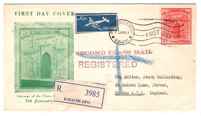PAKISTAN FDC *CHHOTA SONA GATEWAY* 1963 Karachi Registered GB London KA476 - Image 1 of 4