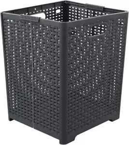 42L Plastic Collapsible Laundry Basket - Gray Folding Hamper - Picture 1 of 12