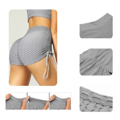 Mujeres Pantalones Cortos de Yoga Cintura Alta Levantamiento de Glúteos Pantalones Crunch Botín Gimnasio Deportes Leggings Foto 1 de 4