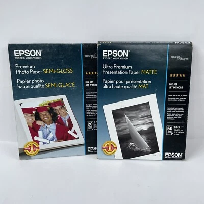 Epson Photo Presentation Paper Lot 8.5” X 11” Semi Gloss - Matte 70 Sheets NEW - Image 1 of 4