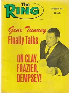 THE RING NOV.1971-GENE TUNNEY ON CLAY, FRAZIER, DEMPSEY! COVER - Picture 1 of 2