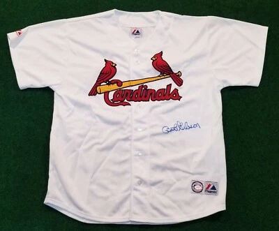 Bob Gibson Signed Autographed St. Louis Cardinals White MLB Majestic Jersey JSA - Image 1 of 4