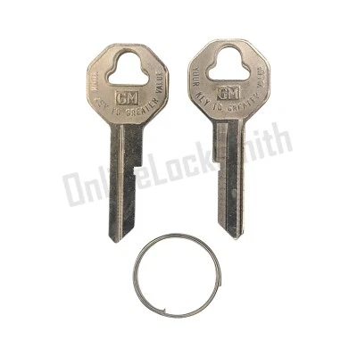 Juego de 2 llaves de encendido y puerta sin cortar para vehículos Buick Chevy GM con logotipo Foto 1 de 4