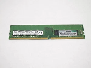 HPE 879507-B21 879527-091 2RX8 16GB DDR4 PC4-2666V Unbuffered UDIMM ECC Memory - Picture 1 of 3