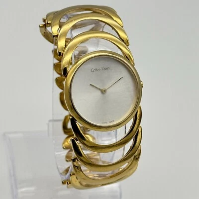Women's CALVIN KLEIN Swiss Made Gold Tone All Steel Bracelet Watch 30mm K4G23526 - Image 1 of 4
